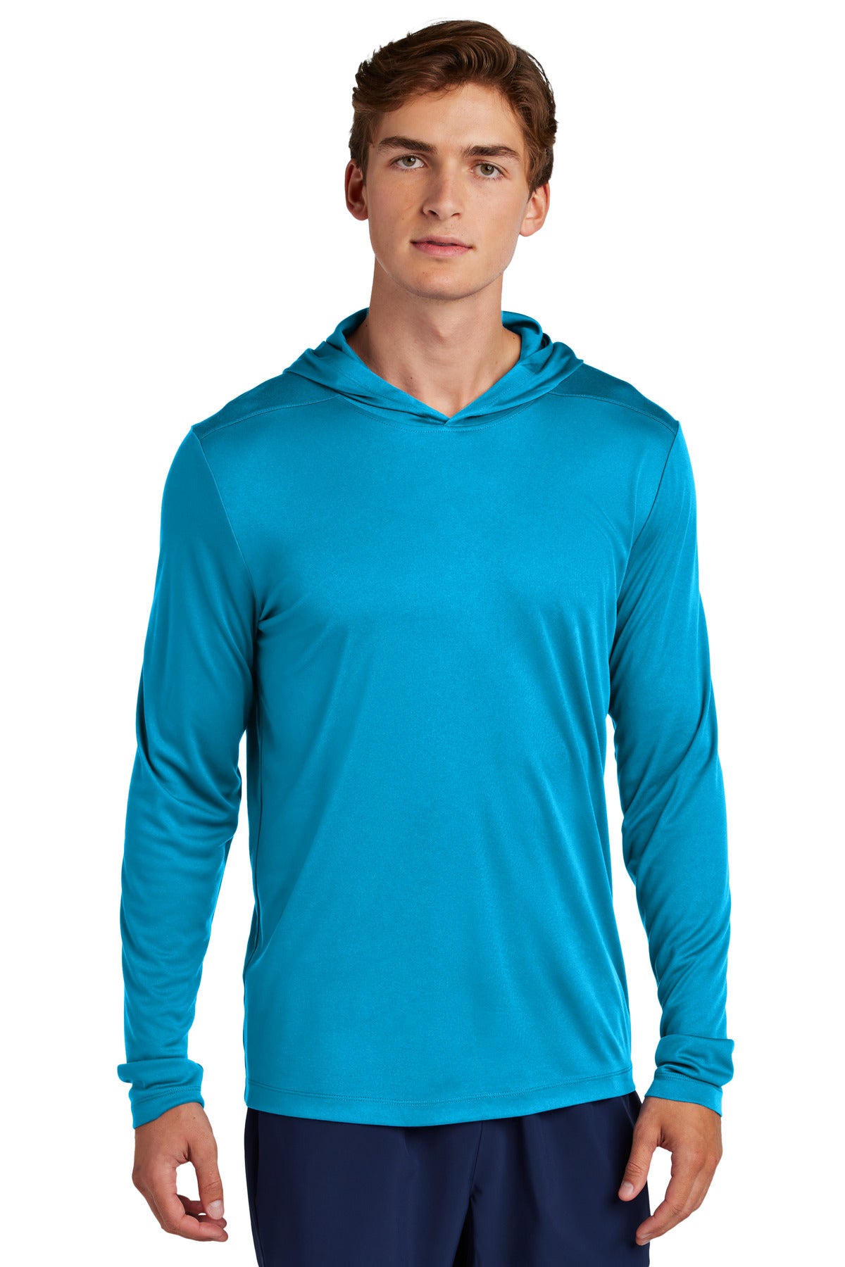 Sport-Tek ST420LSH Posi-UV Pro Long Sleeve Hoodie — Light Blue front