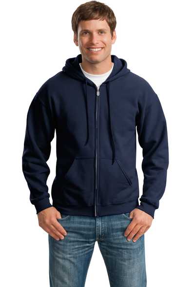 Gildan 18600 Heavy Blend Full-Zip Hooded Sweatshirt — Navy front