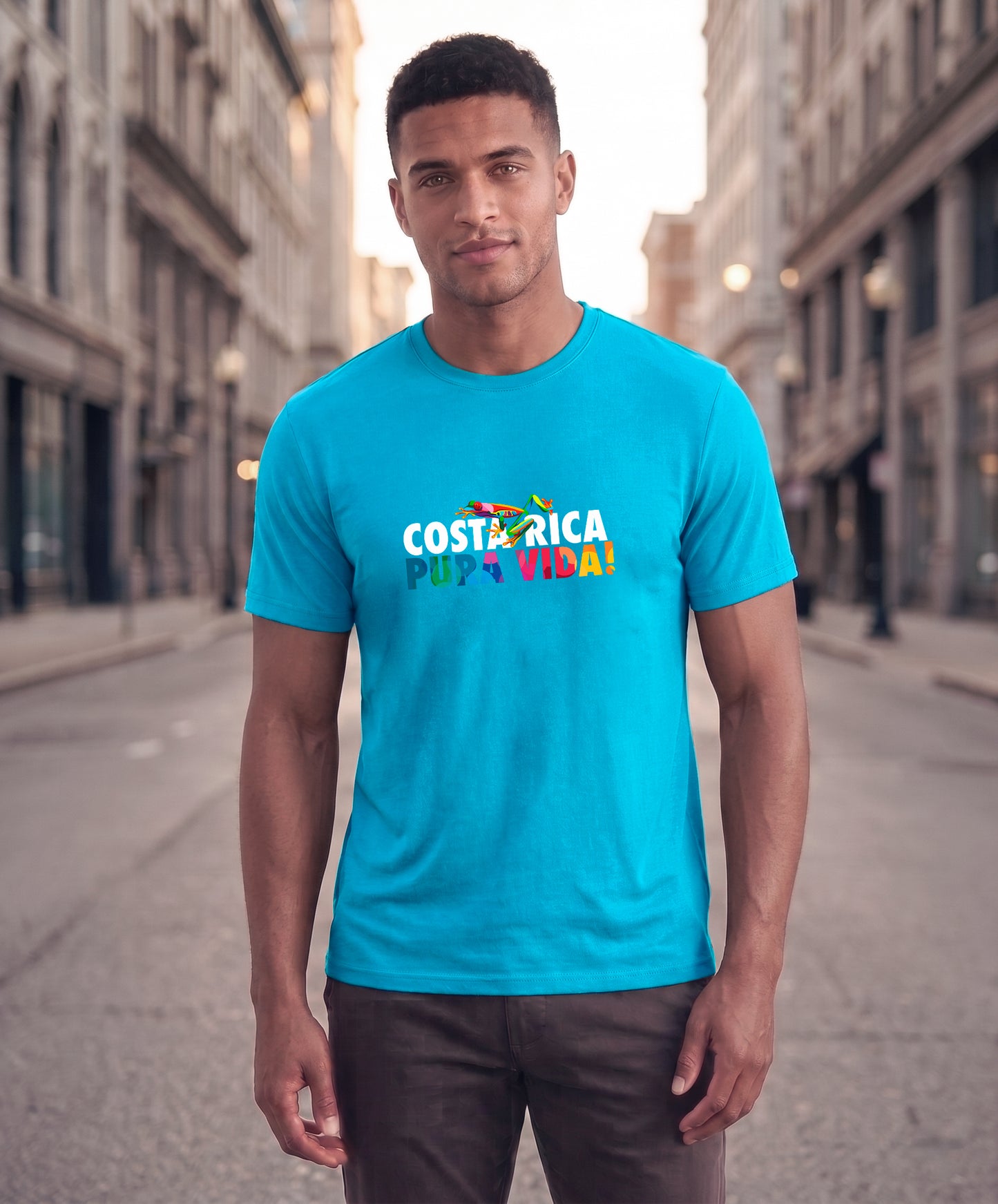 Costa Rica Pura Vida Men's Tee – Aquatic Blue