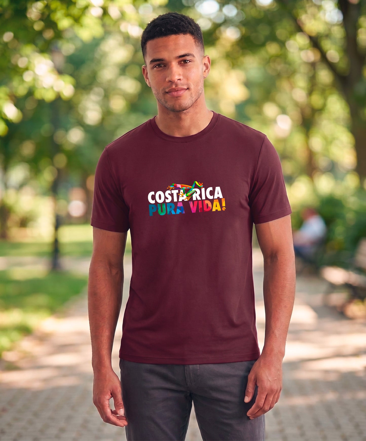 Costa Rica Pura Vida Men's Tee – Athletic Maroon