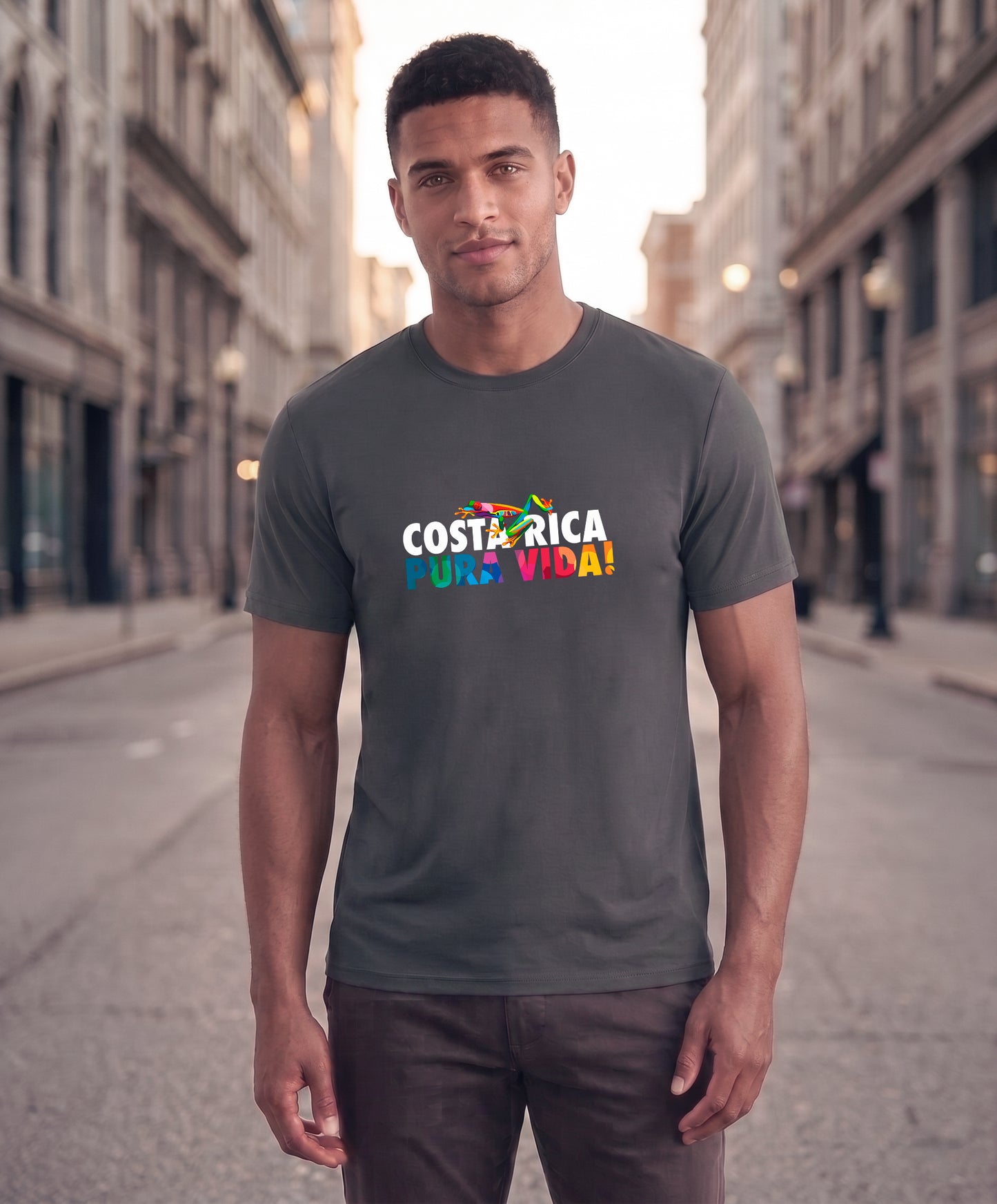 Costa Rica Pura Vida Men's Tee – Charcoal