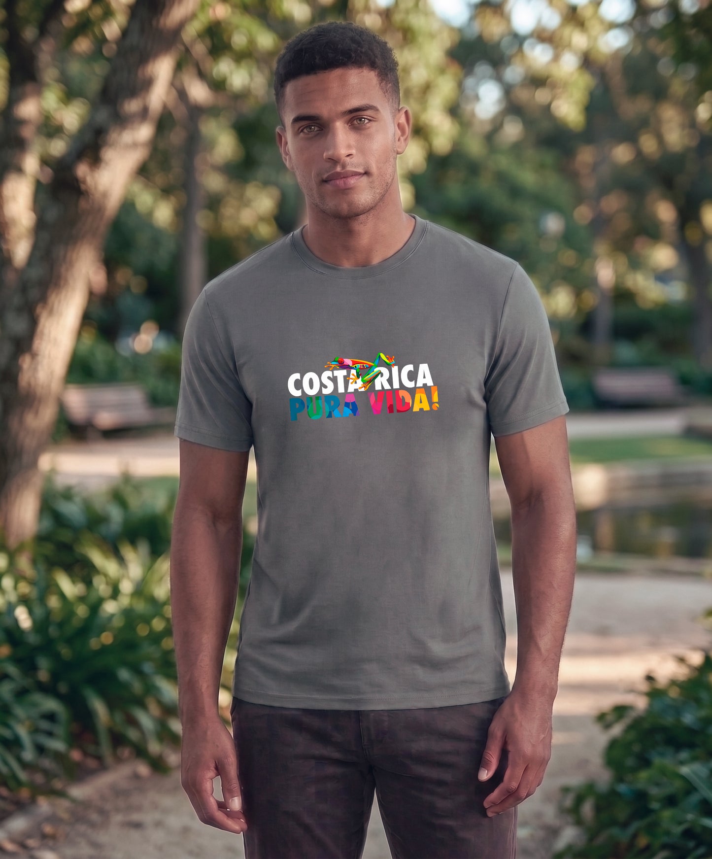 Costa Rica Pura Vida Men's Tee – Medium Grey