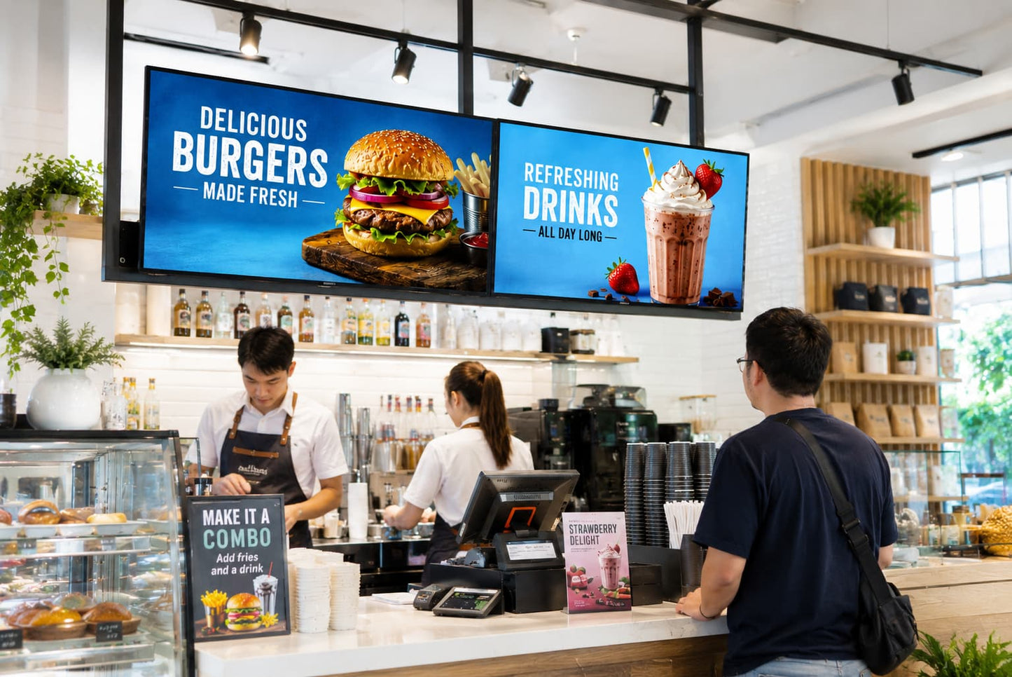 LED Backlit Digital Menu Display