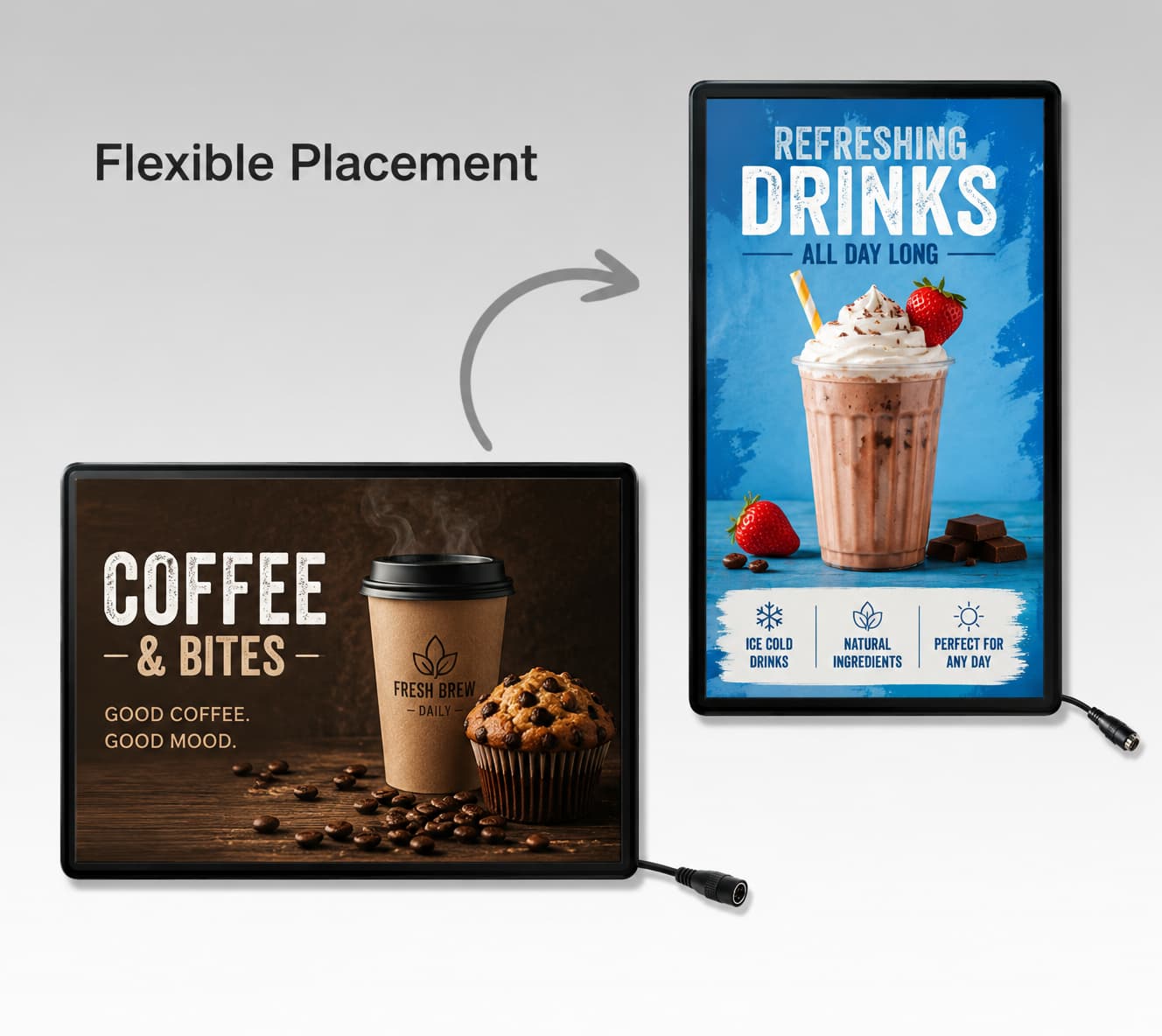 LED Backlit Digital Menu Display