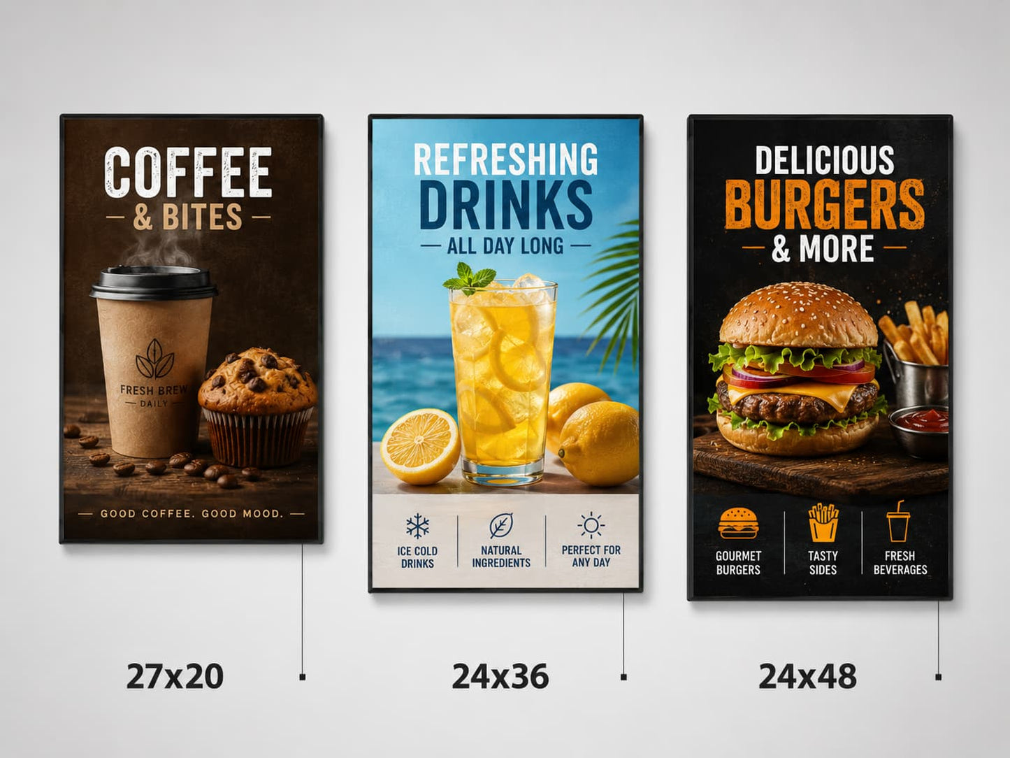 LED Backlit Digital Menu Display