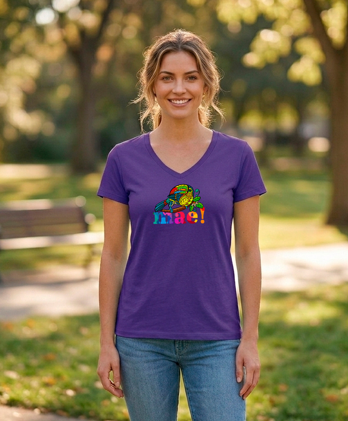Mae Women's V-Neck – Purple