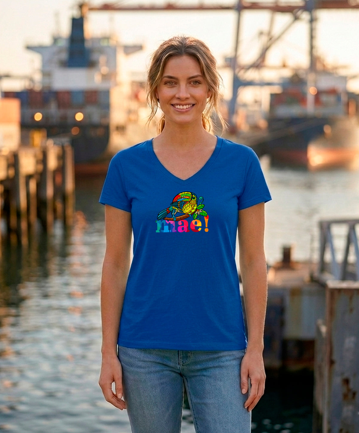 Mae Women's V-Neck – True Royal
