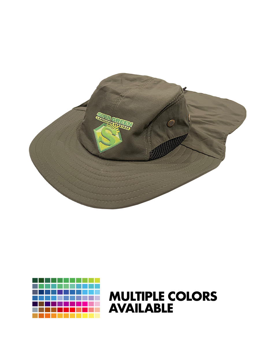 Premium Custom Outdoor Sun Hat With Neck Flap