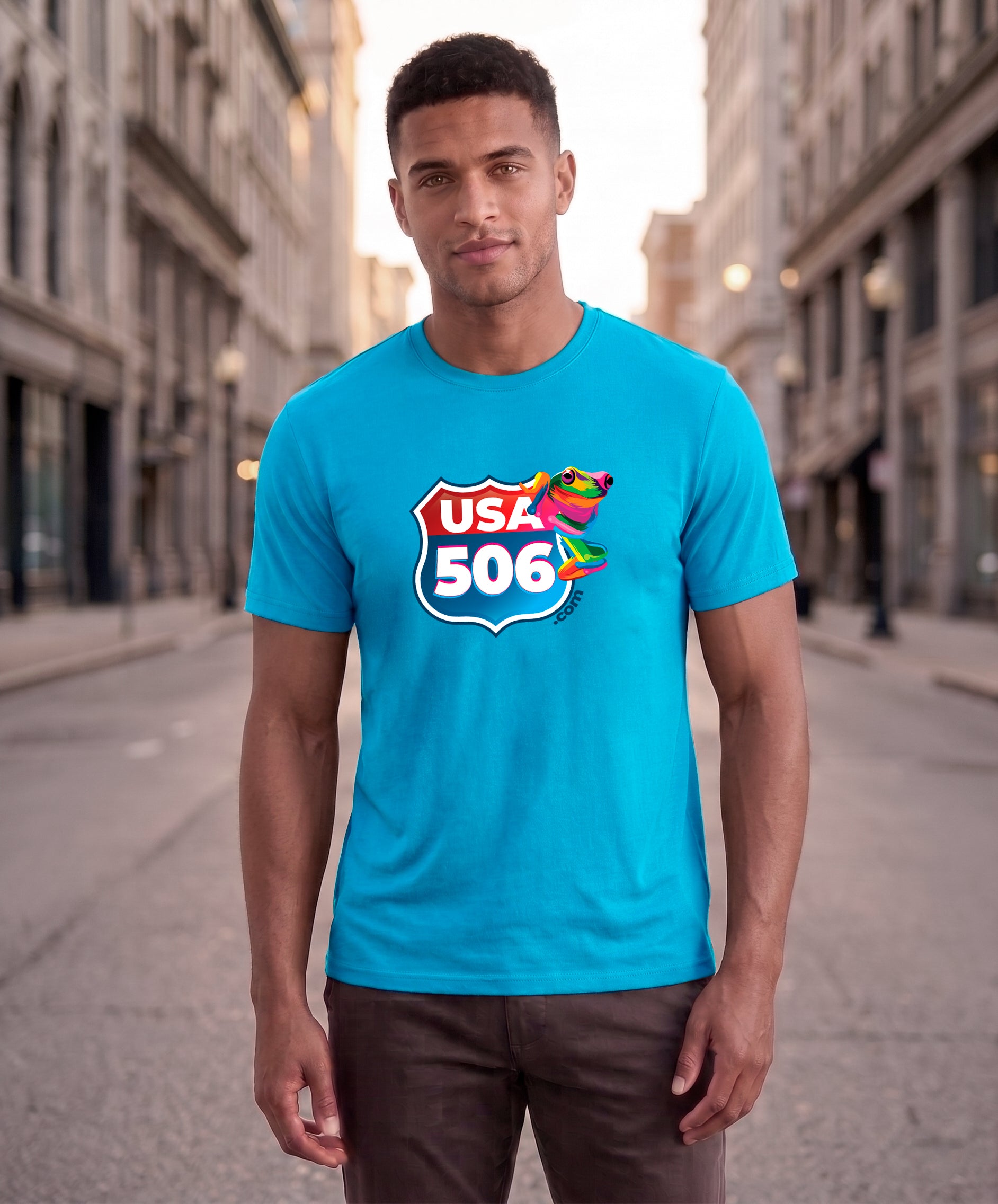 USA 506 Men's Tee – Aquatic Blue