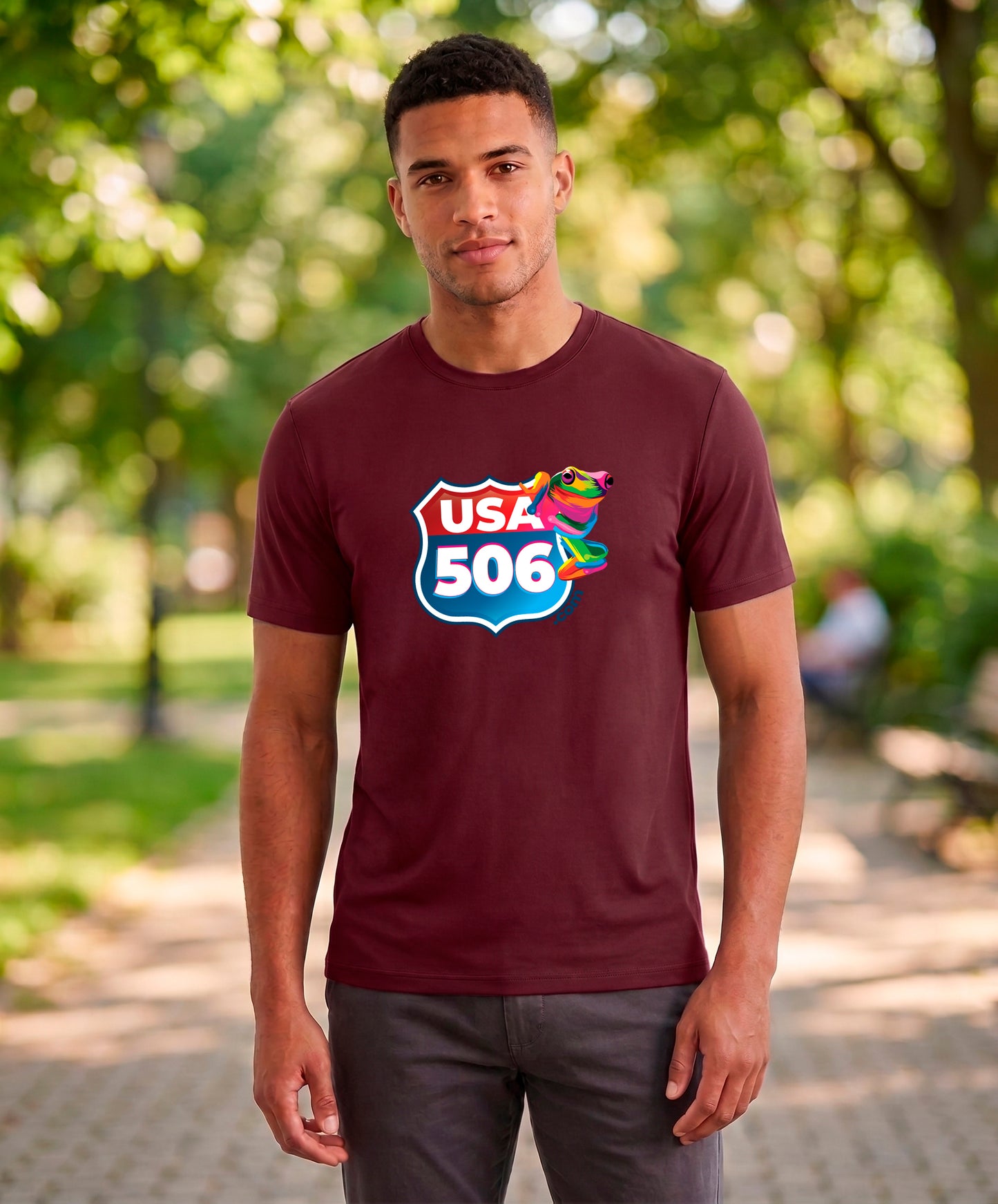 USA 506 Men's Tee – Athletic Maroon